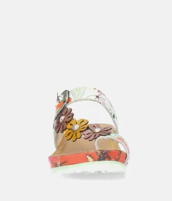 Laura Vita Floral Toe Post Sandals