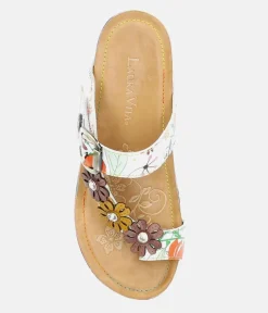 Laura Vita Floral Toe Post Sandals