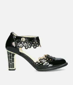 Laura Vita Glamourous Black Mary Jane Style Shoes