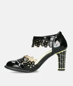 Laura Vita Glamourous Black Mary Jane Style Shoes