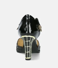 Laura Vita Glamourous Black Mary Jane Style Shoes