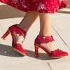 Laura Vita Glamourous Red Mary Jane Style Shoes
