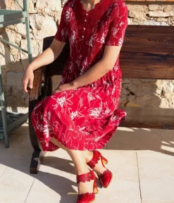 Laura Vita Glamourous Red Mary Jane Style Shoes