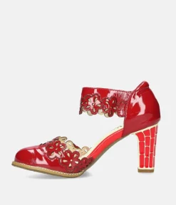 Laura Vita Glamourous Red Mary Jane Style Shoes