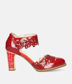 Laura Vita Glamourous Red Mary Jane Style Shoes