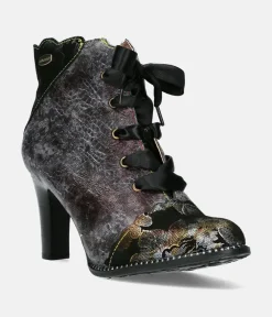 Laura Vita Gorgeous Black High Heel Ankle Boots