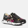 Laura Vita Pretty Black Floral Fashion Trainer