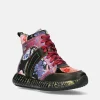 Laura Vita Pretty Black Multi Colour Hi Top Fashion Trainer