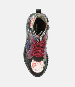Laura Vita Pretty Black Multi Colour Hi Top Fashion Trainer