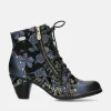 Laura Vita Pretty Blue Floral Ankle Boots