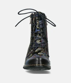 Laura Vita Pretty Blue Floral Ankle Boots