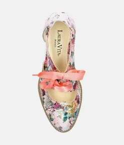 Laura Vita Pretty Floral Lace Up Shoes