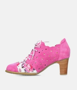 Laura Vita Pretty Fuchsia Pink Lace Up Shoes