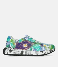 Laura Vita Pretty Green/Blue Multi Colour Fashion Trainer