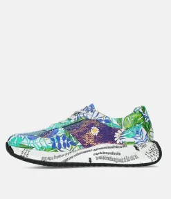 Laura Vita Pretty Green/Blue Multi Colour Fashion Trainer