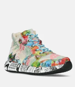 Laura Vita Pretty Multi Colour Hi Top Fashion Trainer