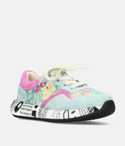 Laura Vita Pretty Pink/Blue Multi Fashion Trainer