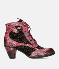 Laura Vita Pretty Pink/Red Ankle Boots