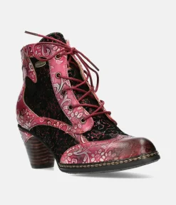 Laura Vita Pretty Pink/Red Ankle Boots