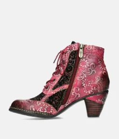 Laura Vita Pretty Pink/Red Ankle Boots