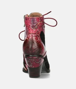 Laura Vita Pretty Pink/Red Ankle Boots