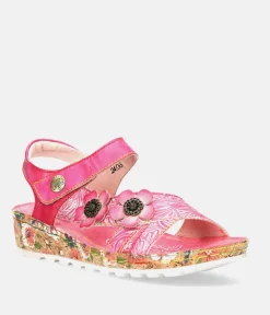 Laura Vita Pretty Rose Pink Mini Wedge Sandals
