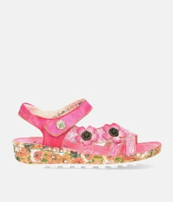 Laura Vita Pretty Rose Pink Mini Wedge Sandals