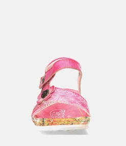Laura Vita Pretty Rose Pink Mini Wedge Sandals