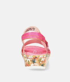 Laura Vita Pretty Rose Pink Mini Wedge Sandals