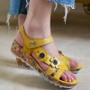 Laura Vita Pretty Yellow Mini Wedge Sandals