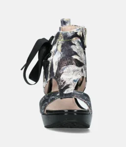 Laura Vita Sexy Black High Block Heel Sandals