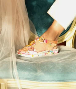 Laura Vita Strappy Floral Multi Sandals