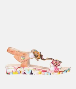 Laura Vita Strappy Floral Multi Sandals