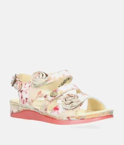 Laura Vita Strappy Rose Multi Sandals