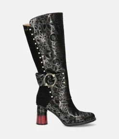 Laura Vita Stunning Black Long Boots