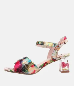 Laura Vita Stunning Colourful Block Heel Sandals