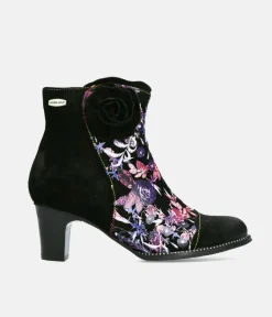 Laura Vita Stylish Black/Pink Multi Ankle Boots
