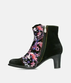 Laura Vita Stylish Black/Pink Multi Ankle Boots