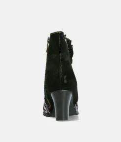 Laura Vita Stylish Black/Pink Multi Ankle Boots