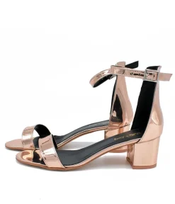 Metallic Copper Barely There Block Heels