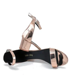 Metallic Copper Barely There Block Heels