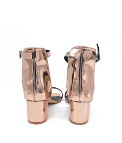 Metallic Copper Barely There Block Heels