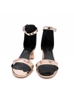Metallic Copper Barely There Block Heels