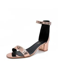 Metallic Copper Barely There Block Heels