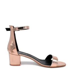 Metallic Copper Barely There Block Heels