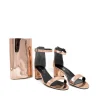 Metallic Copper Sandals and Matching Bag