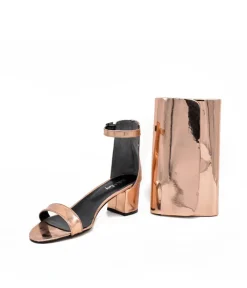 Metallic Copper Sandals and Matching Bag