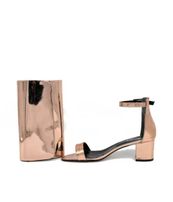 Metallic Copper Sandals and Matching Bag