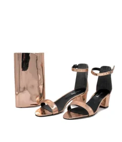 Metallic Copper Sandals and Matching Bag