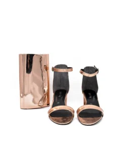 Metallic Copper Sandals and Matching Bag